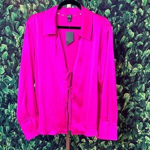 Wild Fable Fuchsia Tie-Front Blouse